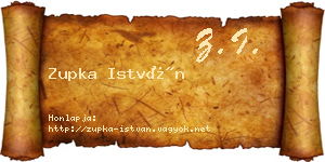 Zupka István névjegykártya